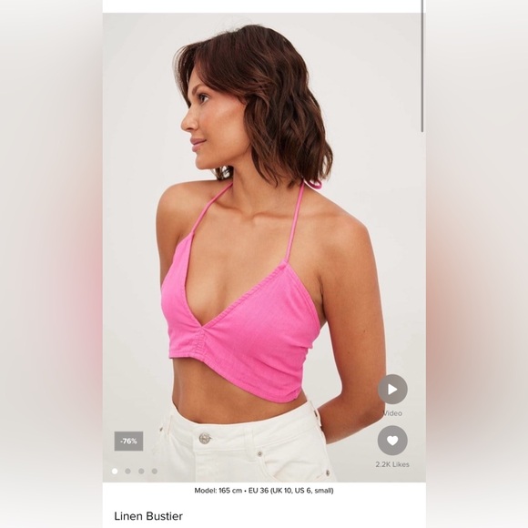 Nakd linen top- size 32 European - Picture 2 of 4